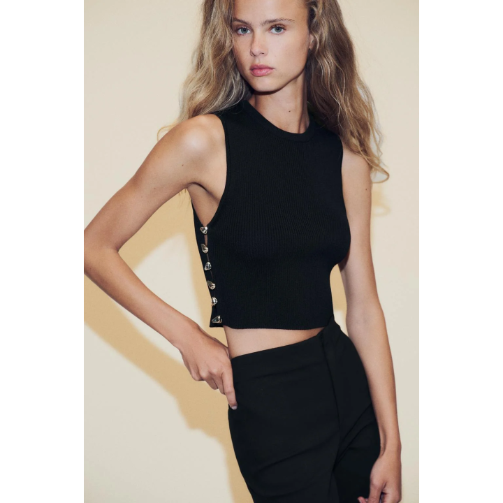 ТРИКОТАЖНЫЙ ТОП В РУБЧИК