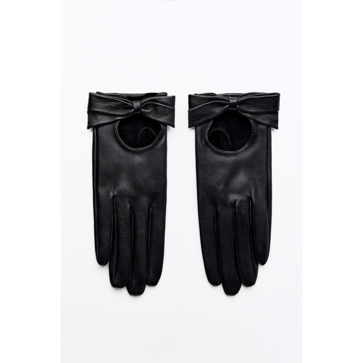 КОЖАНЫЕ ПЕРЧАТКИ С БАНТОМ