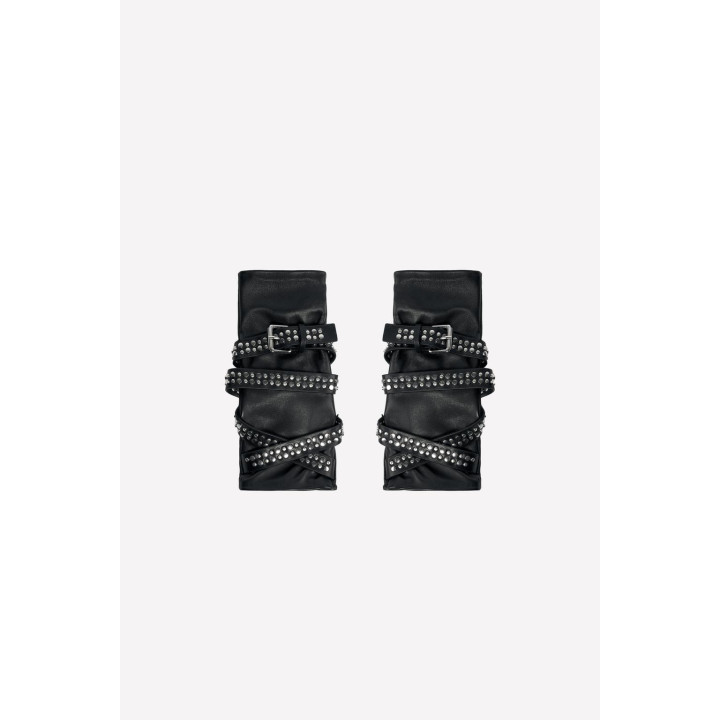 Кожаные варежки с ремешком и заклепками ludovic de saint sernin x zara