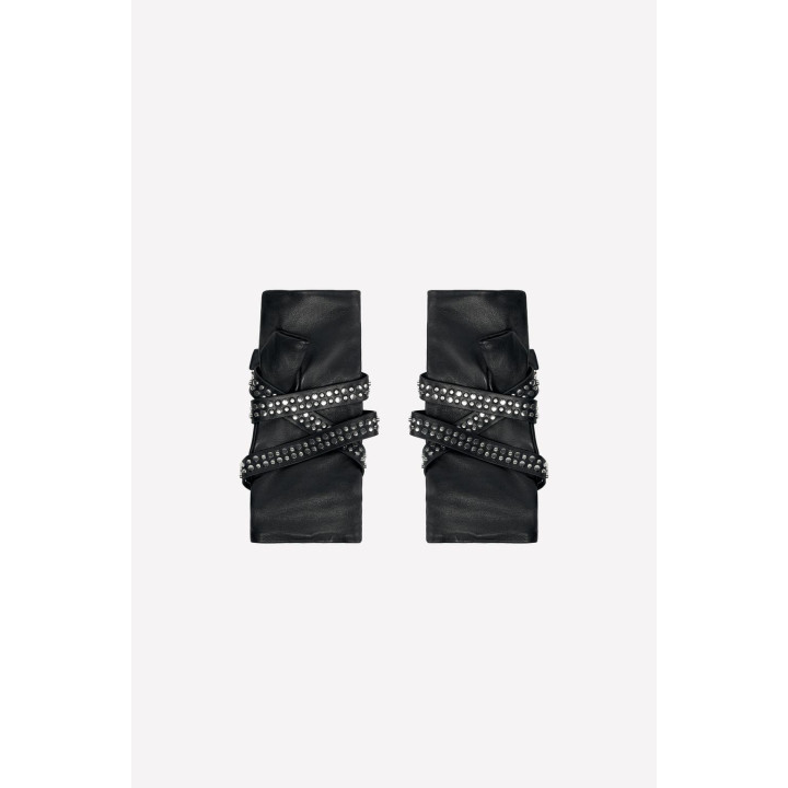 Кожаные варежки с ремешком и заклепками ludovic de saint sernin x zara