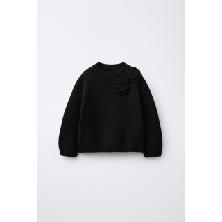 ТРИКОТАЖНЫЙ ДЖЕМПЕР С ЦВЕТАМИ