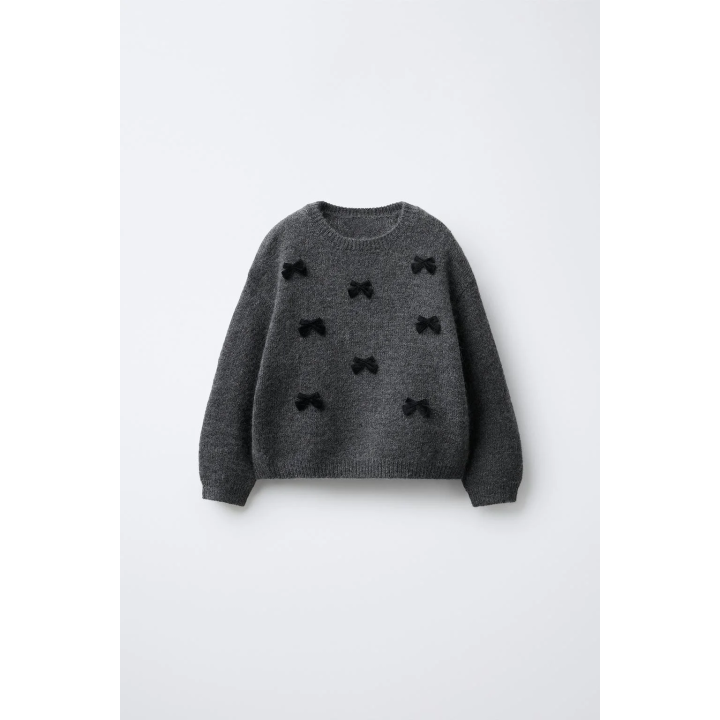 ВЯЗАНЫЙ ДЖЕРСИ С БАНТАМИ ФЛОК