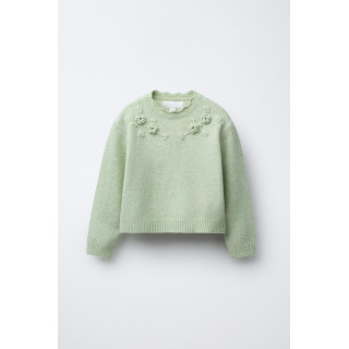 СВИТЕР С ЦВЕТОЧНЫМИ ДЕТАЛЯМИ ИЗ КРУЖЕВА КРОШЕ