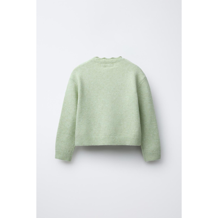 СВИТЕР С ЦВЕТОЧНЫМИ ДЕТАЛЯМИ ИЗ КРУЖЕВА КРОШЕ