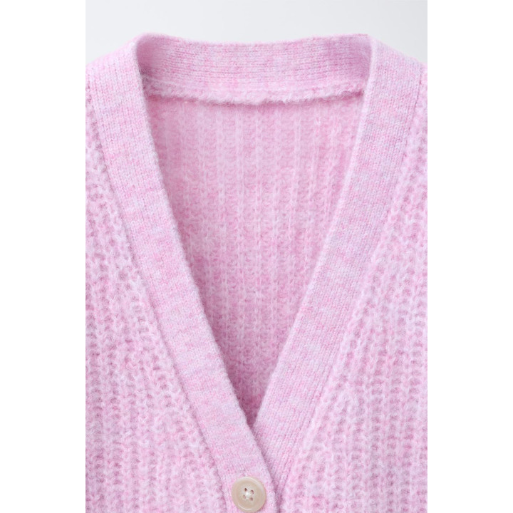 ТРИКОТАЖНЫЙ КАРДИГАН С БАНТОМ И БЛЕСТКАМИ