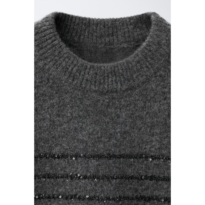 ДЖЕМПЕР В ПОЛОСКУ С ПАЙЕТКАМИ