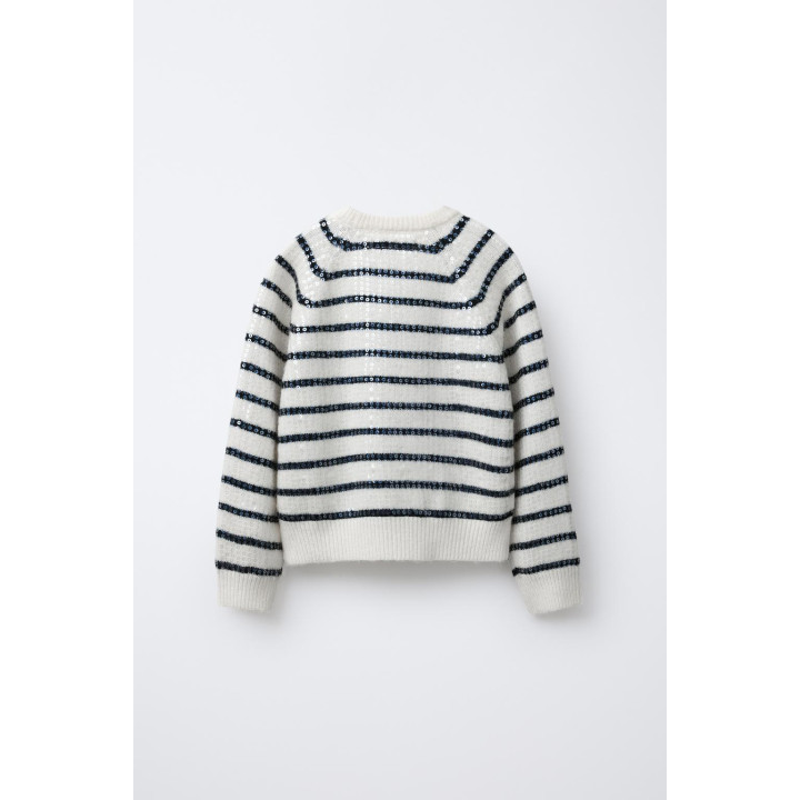 ВЯЗАНЫЙ ДЖЕМПЕР В ПОЛОСКУ С ПАЙЕТКАМИ