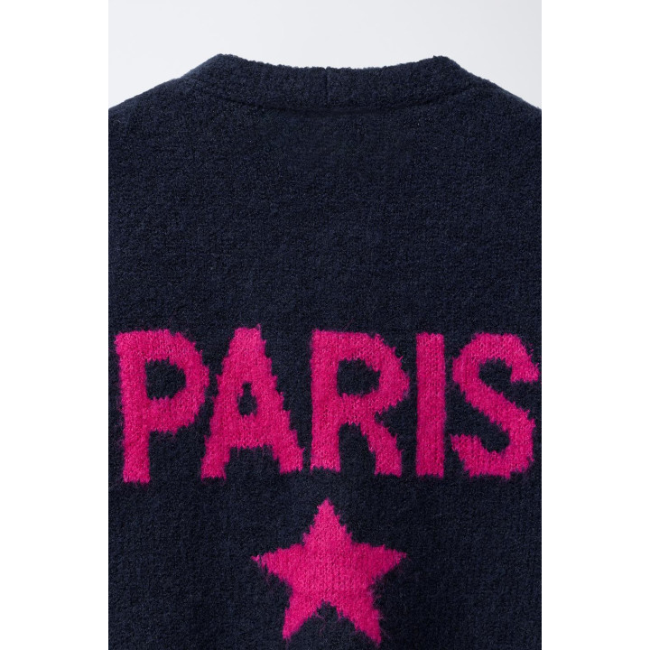 Кардиган с контрастным текстом