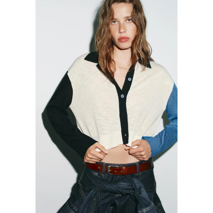 КАРДИГАН С КОНТРАСТНЫМИ ДЕТАЛЯМИ