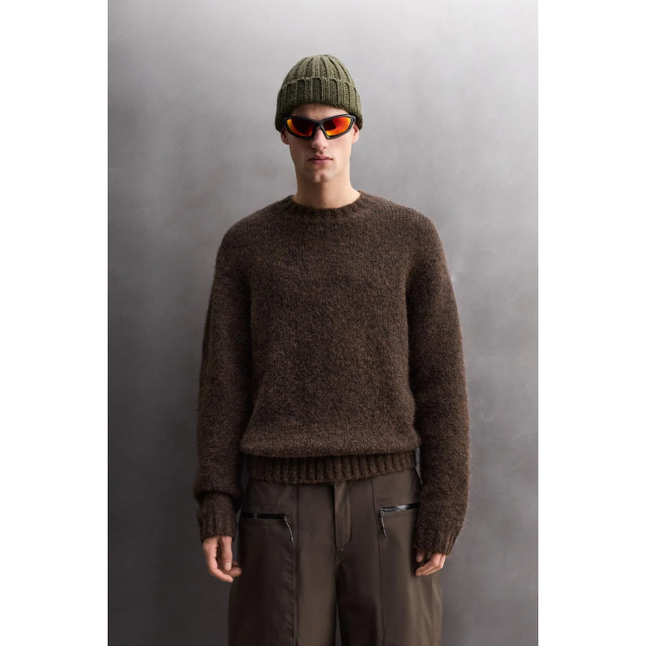 СВИТЕР ИЗ РЕЛЬЕФНОЙ ТКАНИ С ШЕРСТЬЮ