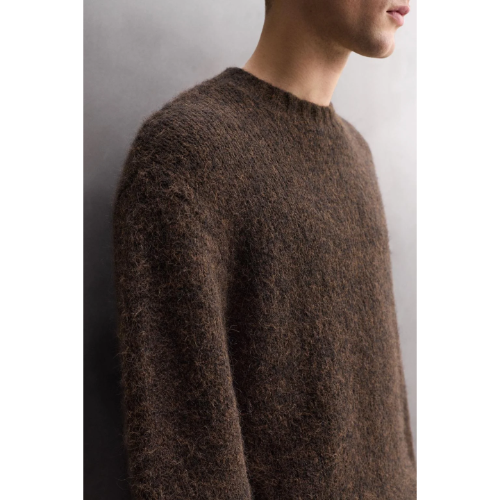 СВИТЕР ИЗ РЕЛЬЕФНОЙ ТКАНИ С ШЕРСТЬЮ