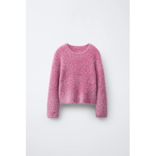 СВИТЕР ИЗ ВОРСИСТОГО ТРИКОТАЖА С БЛЕСТКАМИ