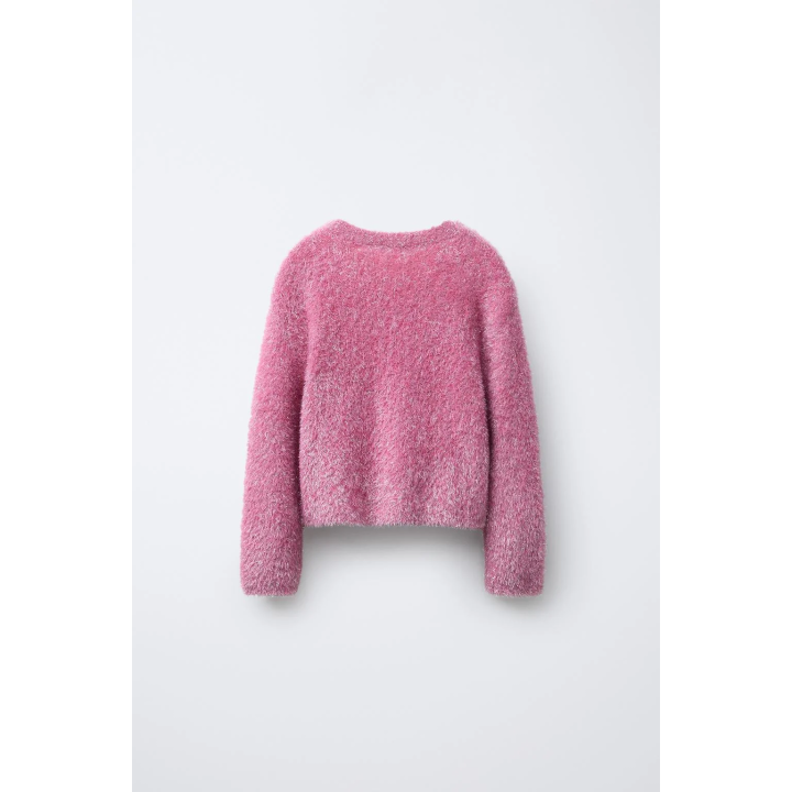 СВИТЕР ИЗ ВОРСИСТОГО ТРИКОТАЖА С БЛЕСТКАМИ