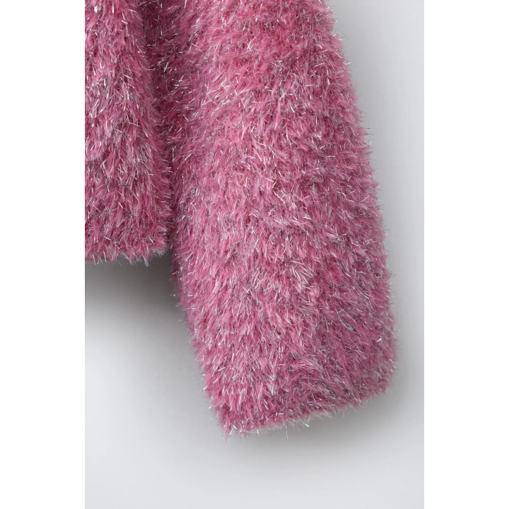 СВИТЕР ИЗ ВОРСИСТОГО ТРИКОТАЖА С БЛЕСТКАМИ