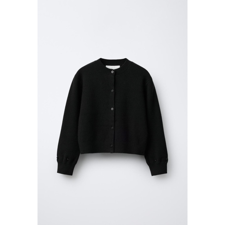 ТРИКОТАЖНЫЙ КАРДИГАН СО СЪЕМНЫМИ ПЕРЬЯМИ