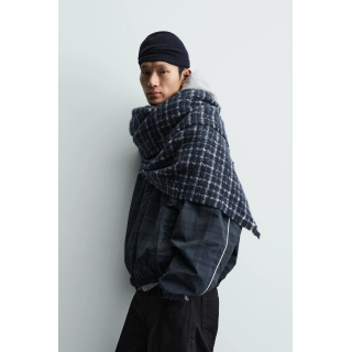 ШАРФ С НАЧЕСОМ В КЛЕТКУ