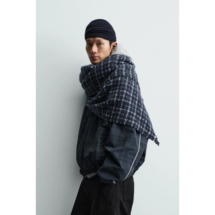 ШАРФ С НАЧЕСОМ В КЛЕТКУ