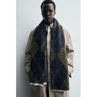 Шарф с жаккардовым узором золотой лилии