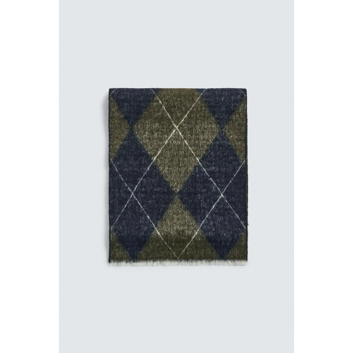 Шарф с жаккардовым узором золотой лилии