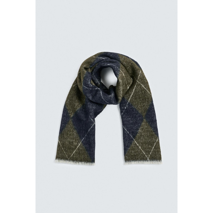 Шарф с жаккардовым узором золотой лилии