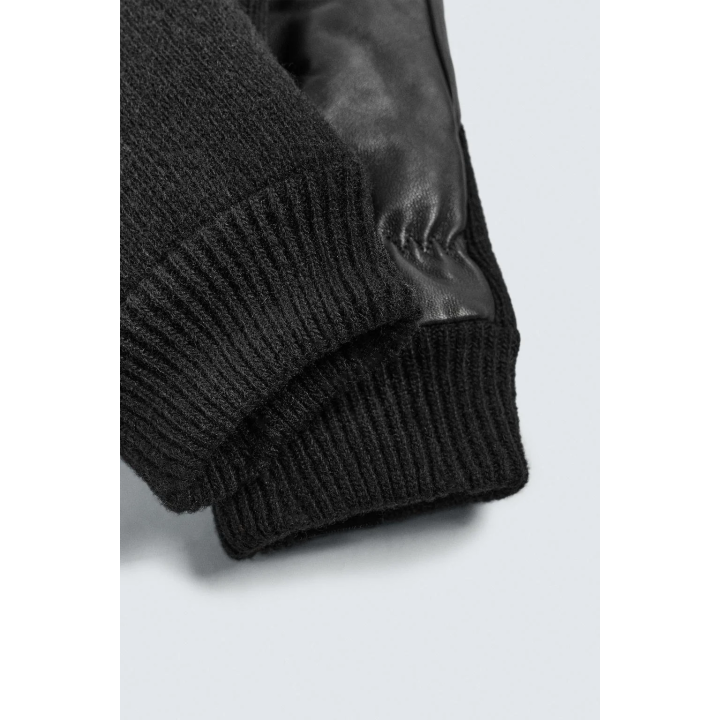 КОЖАНЫЕ ПЕРЧАТКИ В КОМБИНАЦИИ С ТРИКОТАЖЕМ