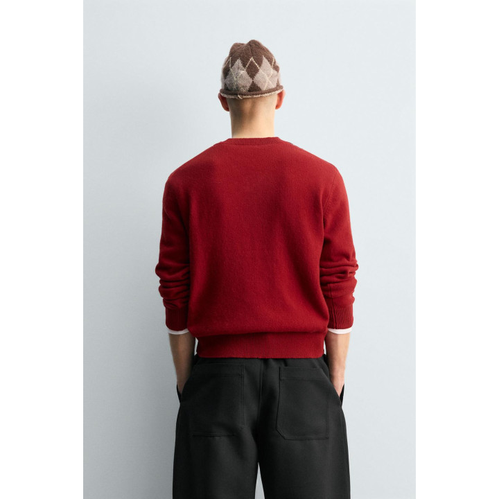 СВИТЕР 100% ШЕРСТЬ ЖАККАРД «РОМБЫ»