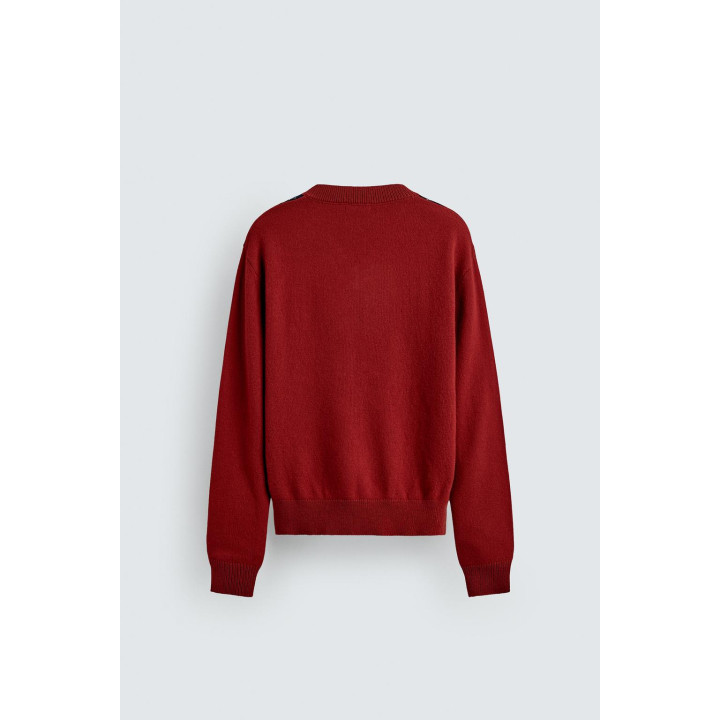 СВИТЕР 100% ШЕРСТЬ ЖАККАРД «РОМБЫ»