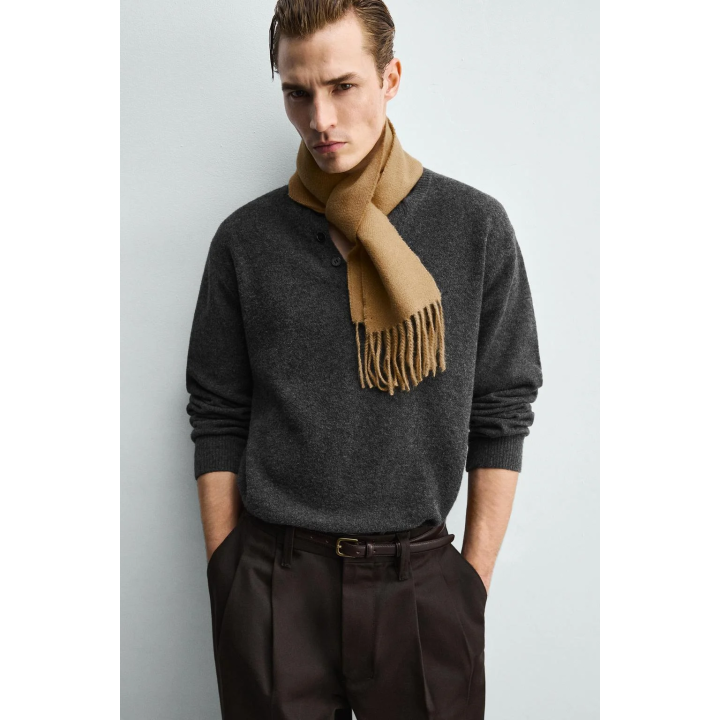 УЗКИЙ ШАРФ С БАХРОМОЙ