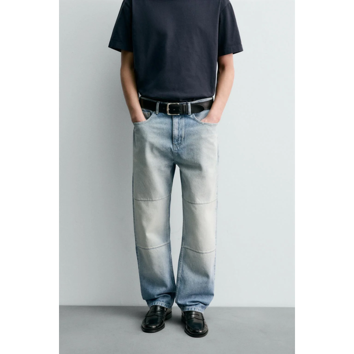 Джинсы прямого кроя с швами