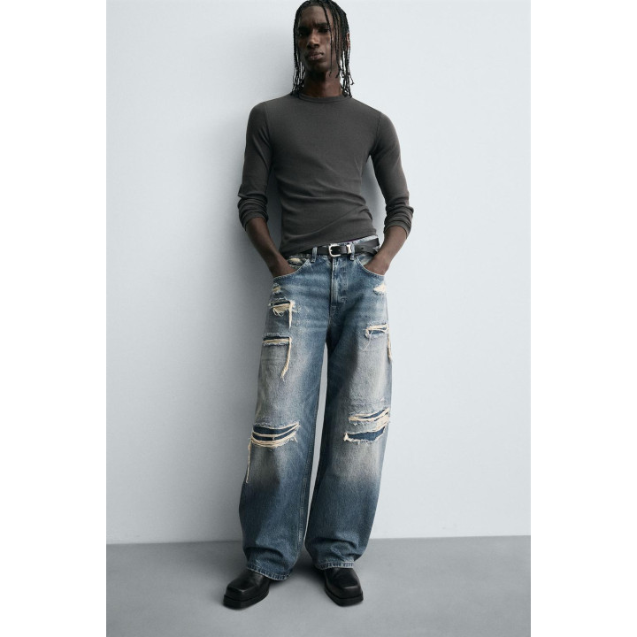 ДЖИНСЫ BALLOON FIT С РАЗРЕЗАМИ