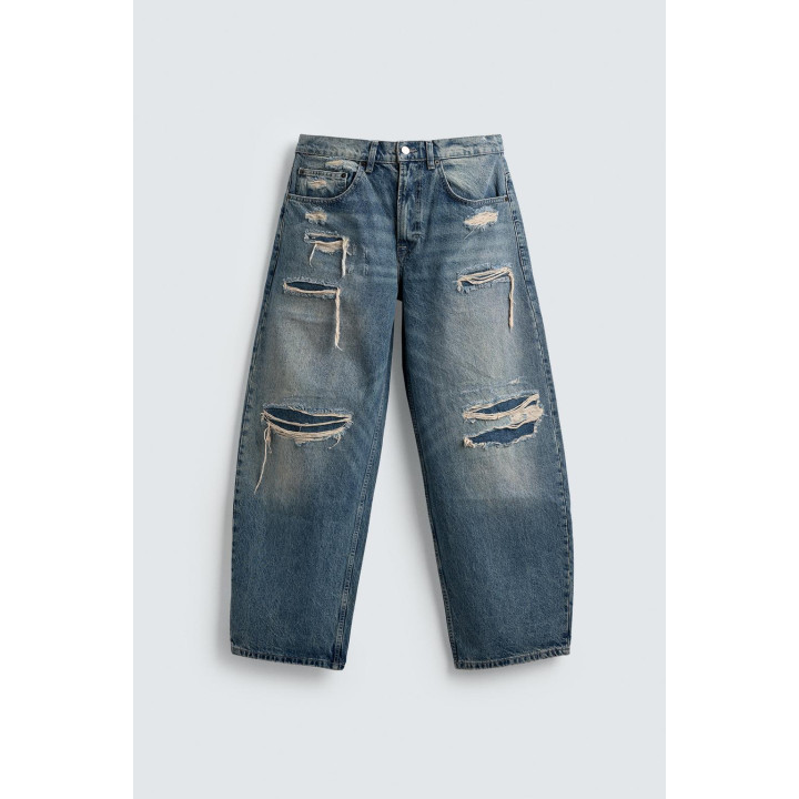 ДЖИНСЫ BALLOON FIT С РАЗРЕЗАМИ