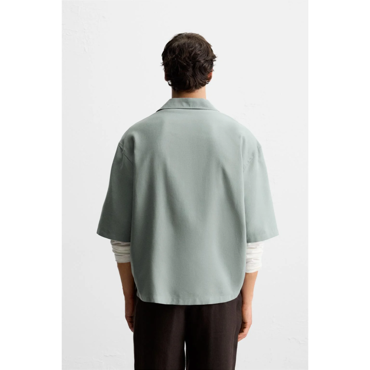 РУБАШКА RELAXED FIT ИЗ СТРУЯЩЕЙСЯ ТКАНИ