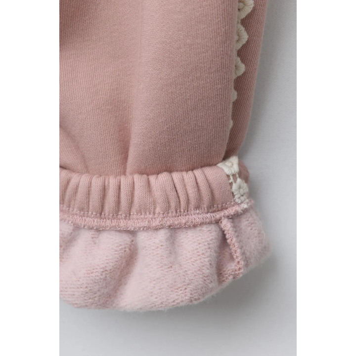 БРЮКИ-ДЖОГГЕРЫ С ЦВЕТОЧНЫМ КРУЖЕВОМ