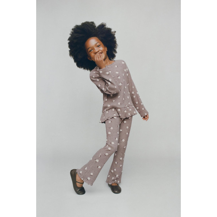 ФУТБОЛКА С ПРИНТОМ И ОБОРКОЙ ИЗ МЯГКОЙ ТКАНИ