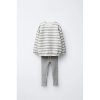 КОМПЛЕКТ ИЗ ПОЛОСАТОЙ ТОЛСТОВКИ И ЛЕГИНСОВ SOFT TOUCH