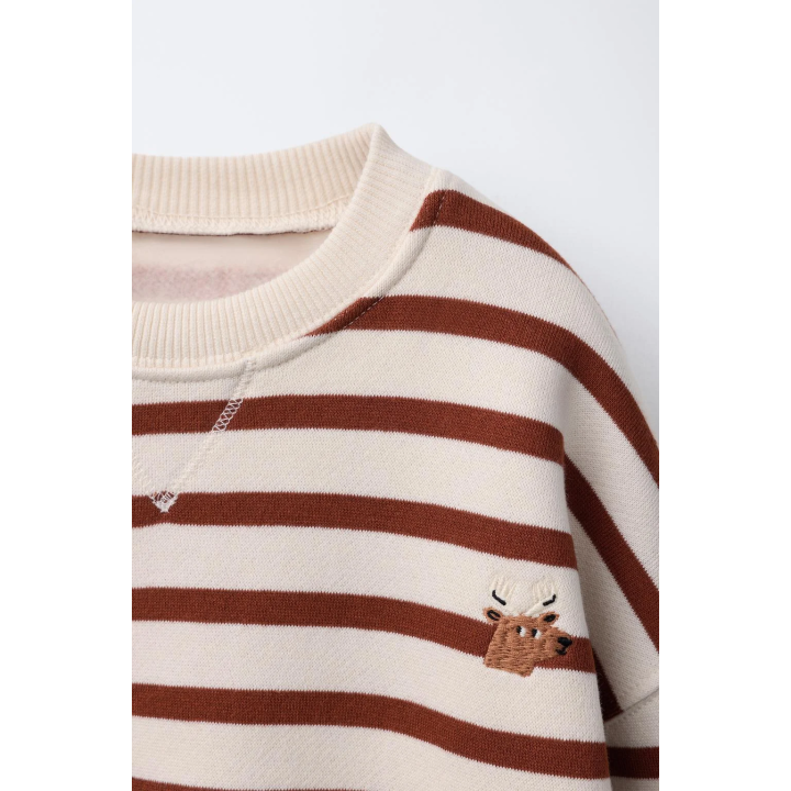 ТОЛСТОВКА В ПОЛОСКУ С ВЫШИТЫМ МЕДВЕДЕМ