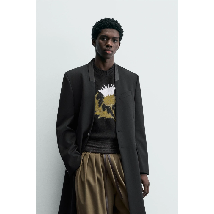 Пальто фрак в полоску из жаккарда - limited edition