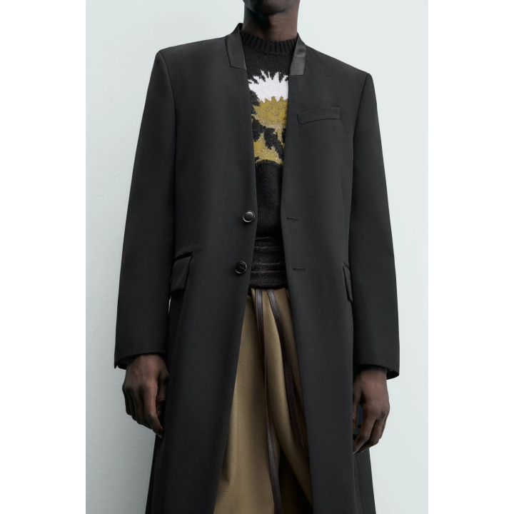 Пальто фрак в полоску из жаккарда - limited edition