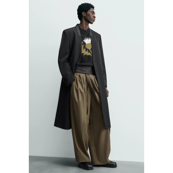 Пальто фрак в полоску из жаккарда - limited edition