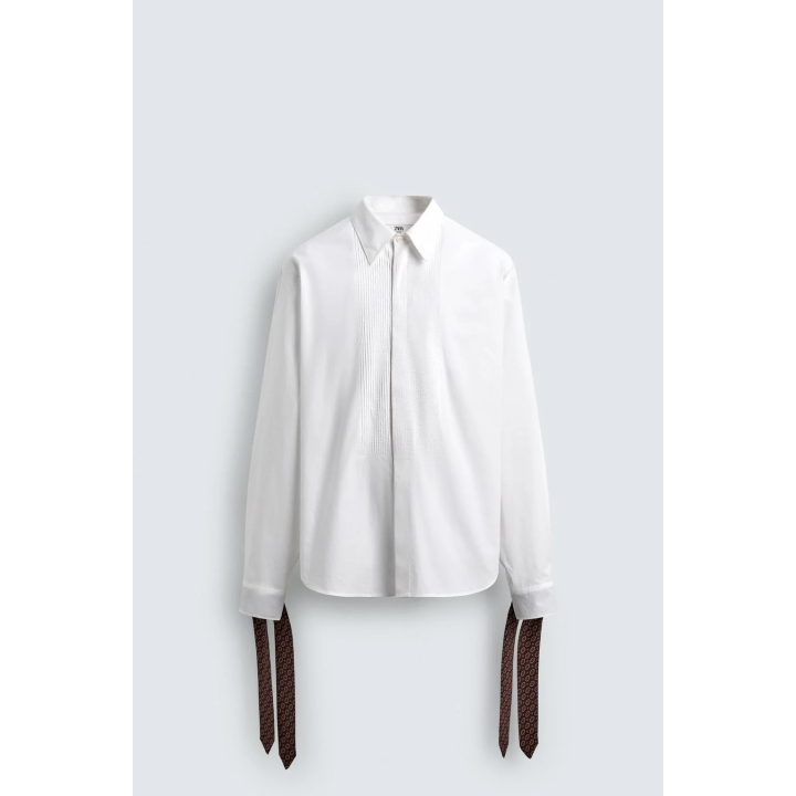 Рубашка limited edition с деталями бантом на груди