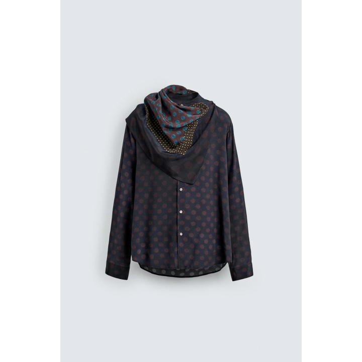 Рубашка с шарфом и полосками limited edition