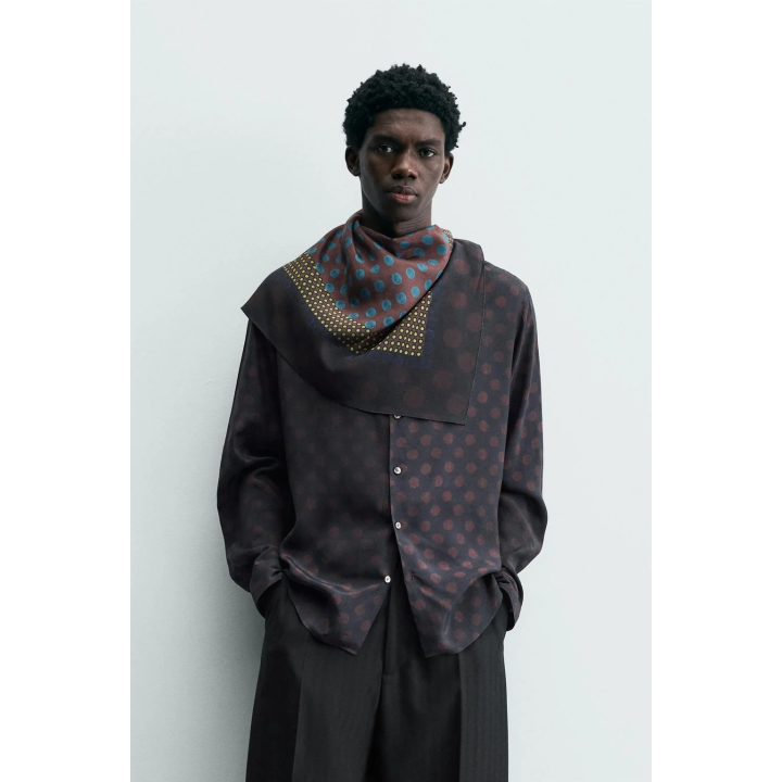 Рубашка с шарфом и полосками limited edition