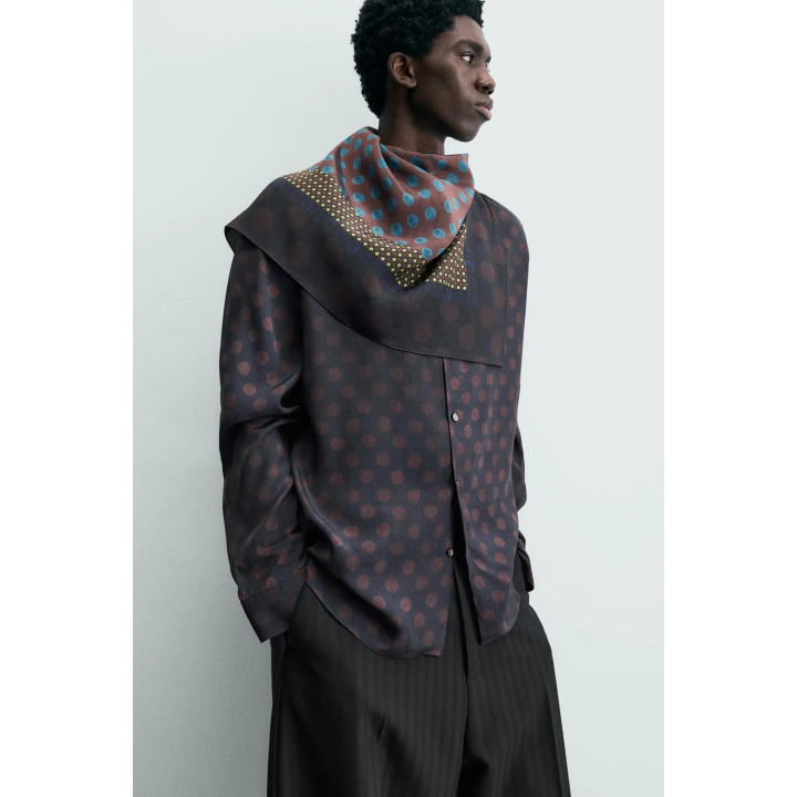 Рубашка с шарфом и полосками limited edition