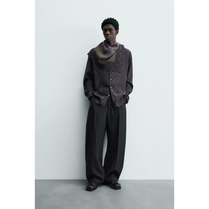 Рубашка с шарфом и полосками limited edition