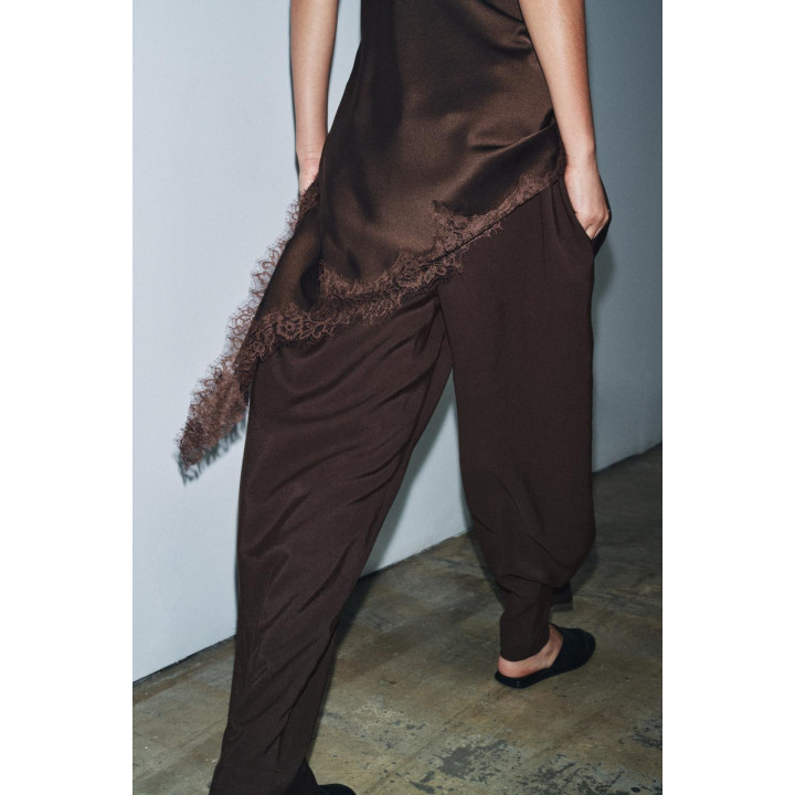 БРЮКИ CARROT WIDE LEG С ПРЯЖКОЙ — ZW COLLECTION