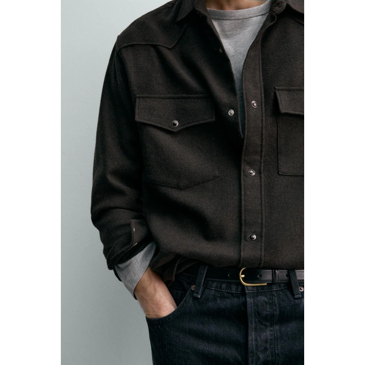 РУБАШКА В СТИЛЕ ВЕСТЕРН ИЗ ШЕРСТИ AARON LEVINE X ZARA