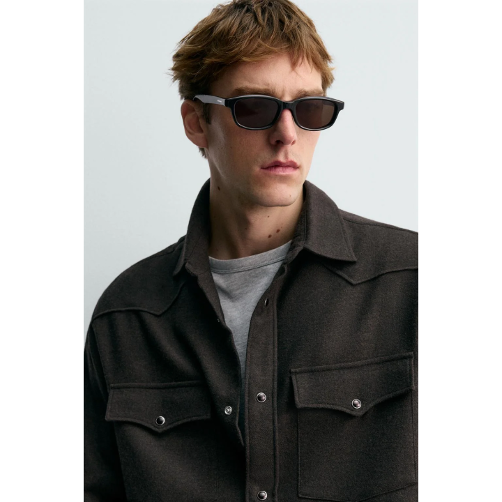 РУБАШКА В СТИЛЕ ВЕСТЕРН ИЗ ШЕРСТИ AARON LEVINE X ZARA