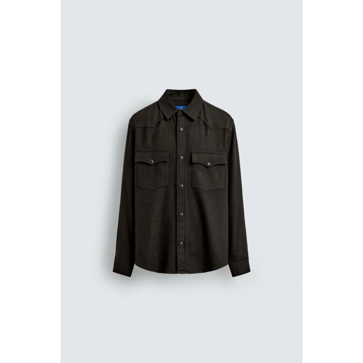 РУБАШКА В СТИЛЕ ВЕСТЕРН ИЗ ШЕРСТИ AARON LEVINE X ZARA