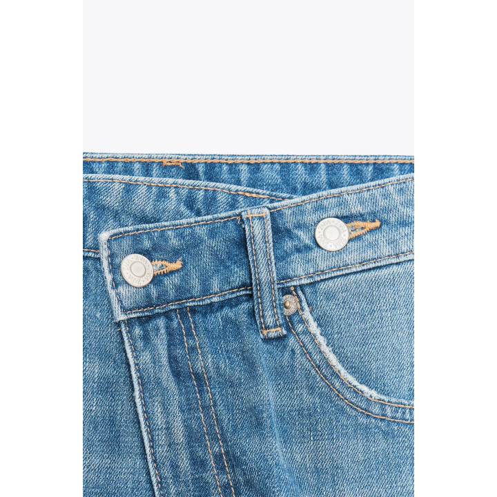 ДЖИНСОВЫЕ ШОРТЫ TRF С ВЫСОКОЙ ПОСАДКОЙ MOM FIT И КОСОЙ ЗАСТЕЖКОЙ