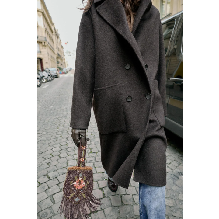 ДЛИННОЕ ДВУБОРТНОЕ ПАЛЬТО ИЗ ШЕРСТИ